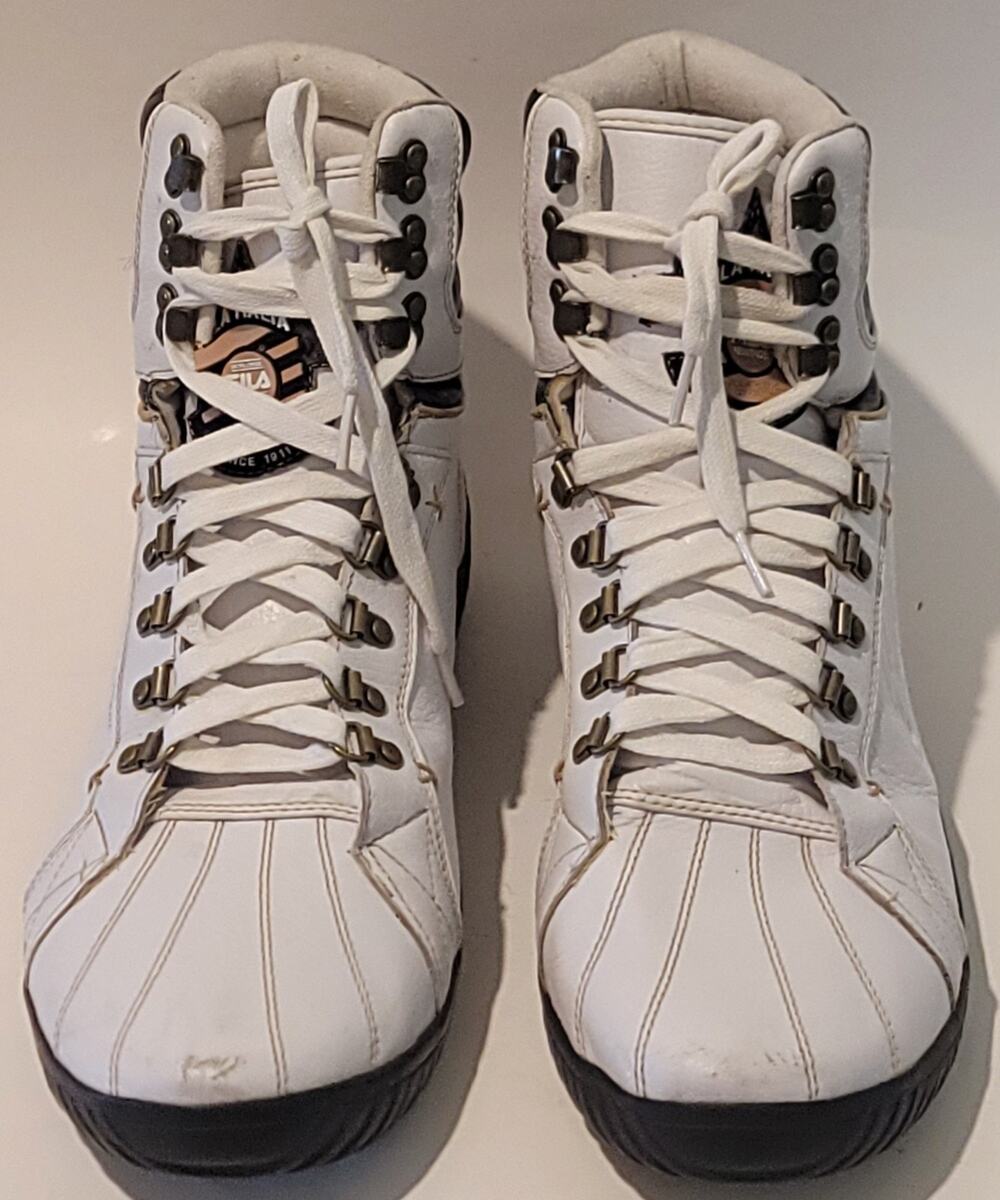 RARE Fila Italia Heritage White Basketball High Tops Sneakers Sz 14 US